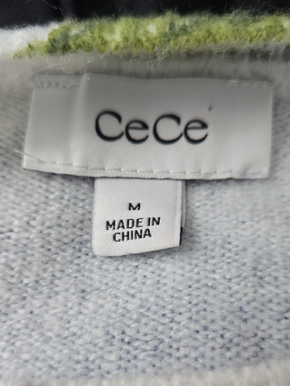 CeCe Crewneck Hydrangea Print Sweater Ribbed Cuff Hem Sz Medium Cottagecore - Picture 10 of 11